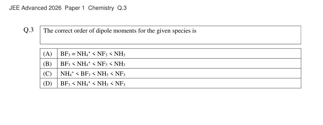 JEE Advanced 2026 Paper 1 Chemistry question 3