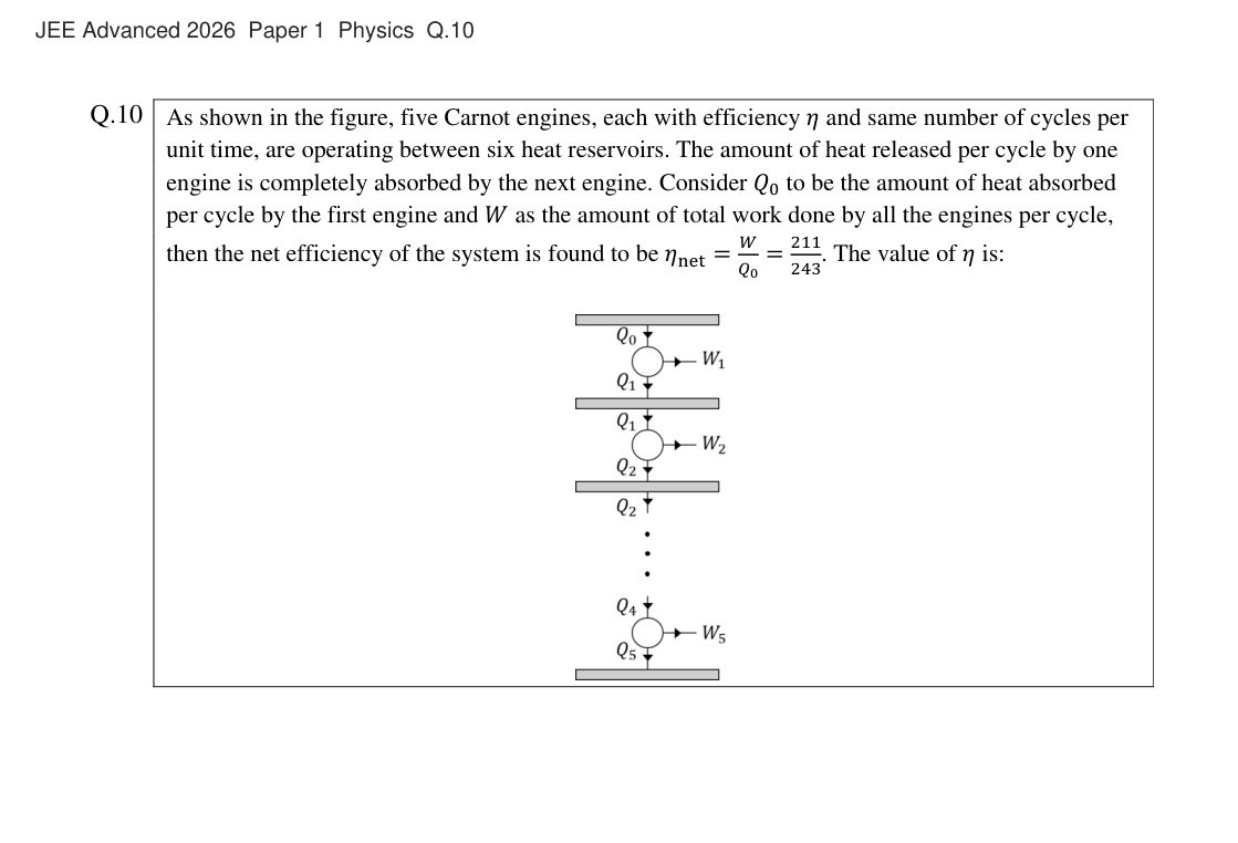 JEE Advanced 2026 Paper 1 Physics question 10