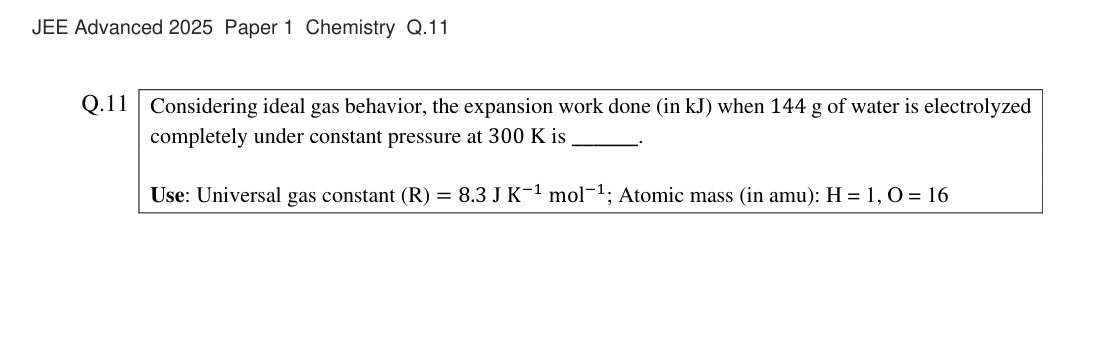 JEE Advanced 2025 Paper 1 Chemistry question 11
