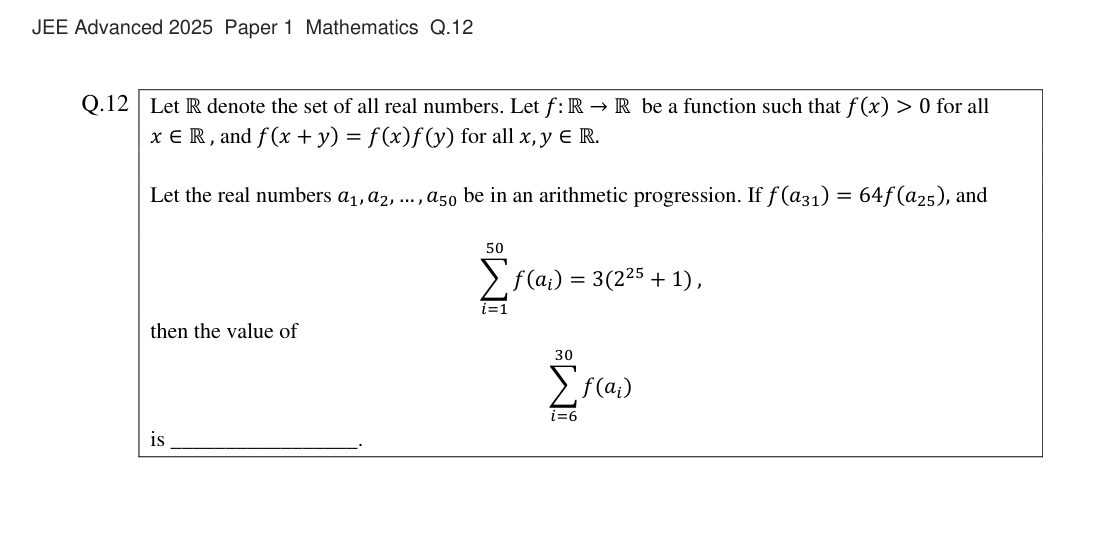 JEE Advanced 2025 Paper 1 Mathematics question 12