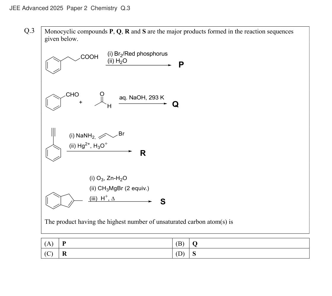 JEE Advanced 2025 Paper 2 Chemistry question 3