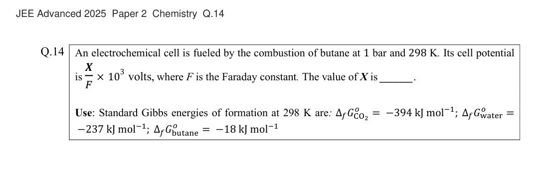 JEE Advanced 2025 Paper 2 Chemistry question 14